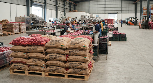 Fresh Indian Red Onions Export Sizing